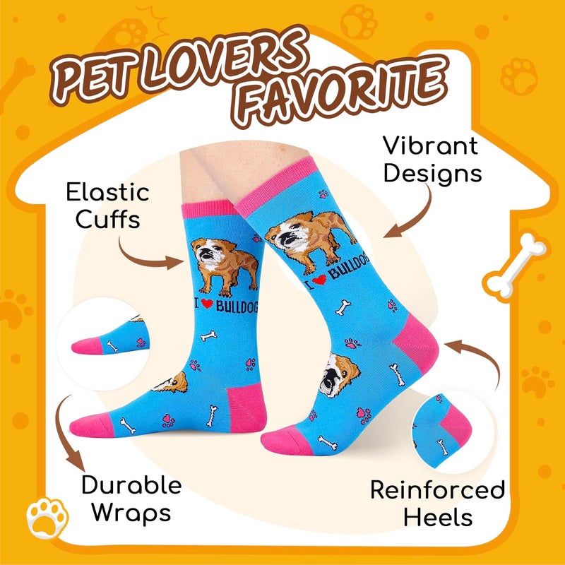 Happy Pop HAPPYPOP Funny English Bulldog Gifts - Women Pitbull Gifts, Funny English Bulldog Socks - Image 2